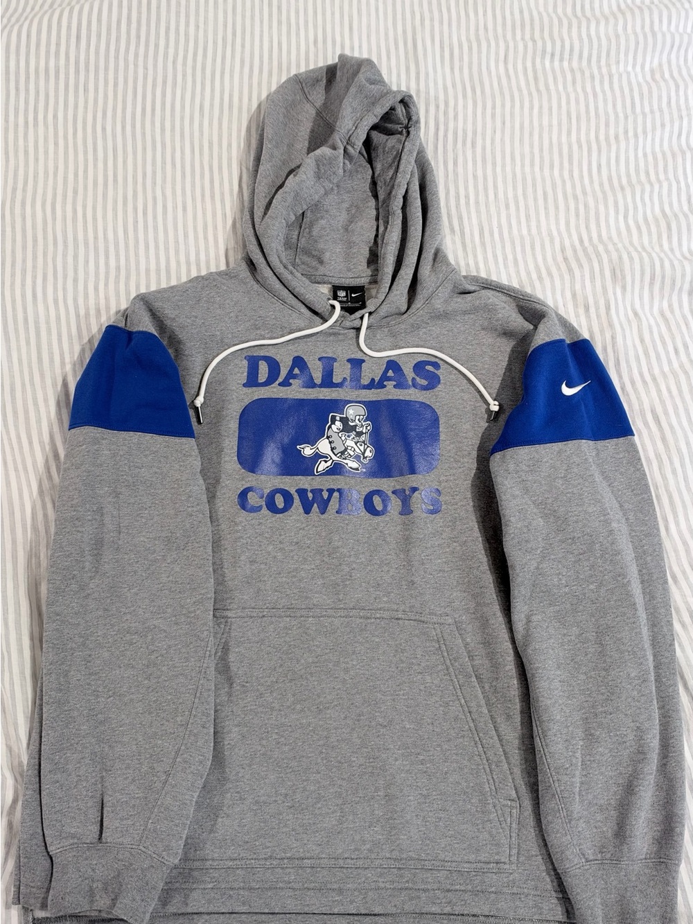 Nike Gray and Blue Dallas Cowboys Pullover Hoodie